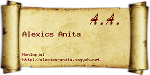 Alexics Anita névjegykártya